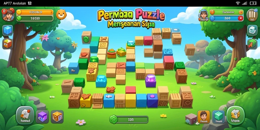 Tampilan gameplay API77 dengan beragam level tantangan puzzle.