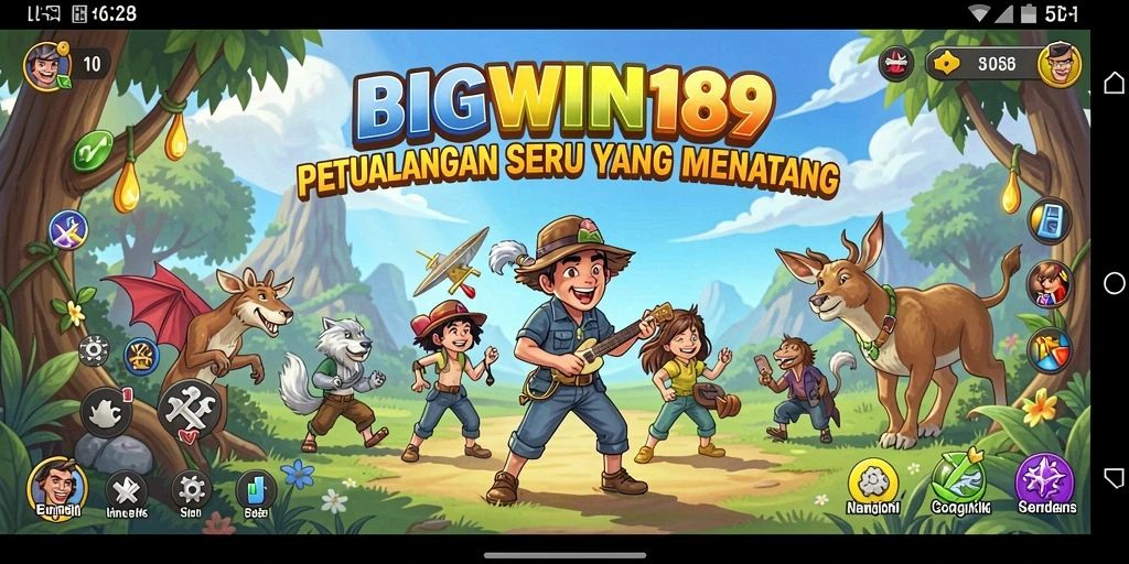 Tampilan dinamis gameplay petualangan seru di BIGWIN189.