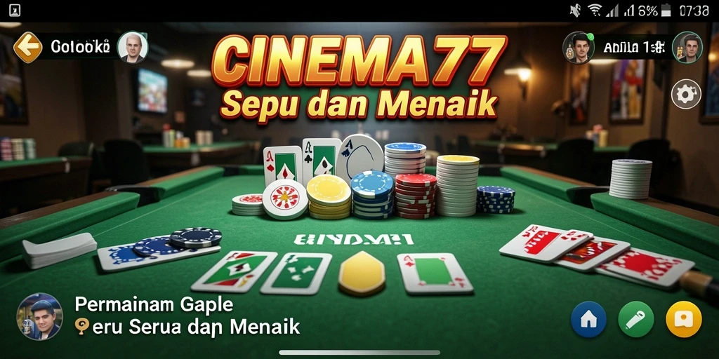 Tampilan gameplay Gaple yang seru dan interaktif di CINEMA77.