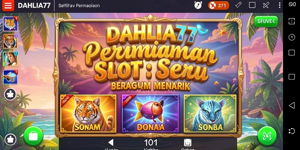Screenshot DAHLIA77 menampilkan antarmuka permainan Slot yang menarik.