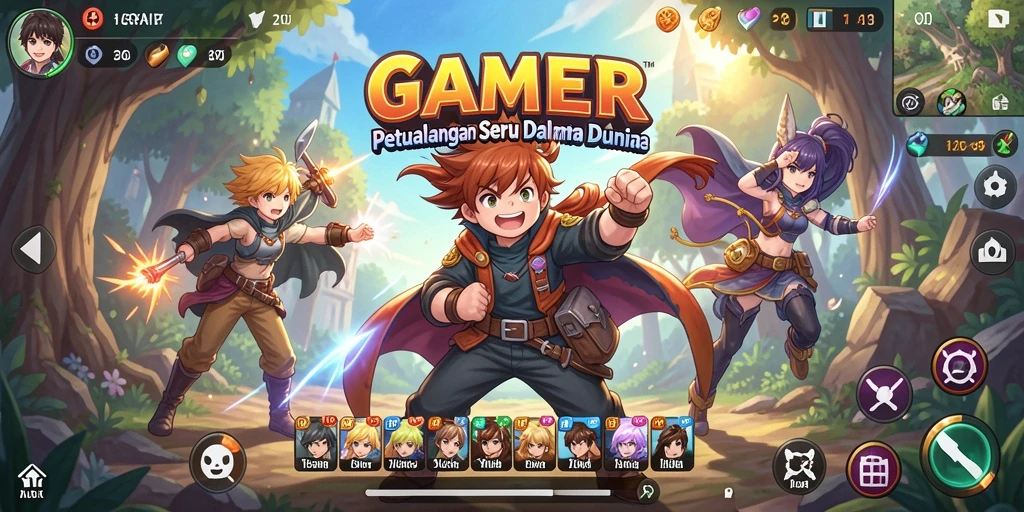 Tampilan gameplay GAMERP yang penuh aksi dan grafis menakjubkan.