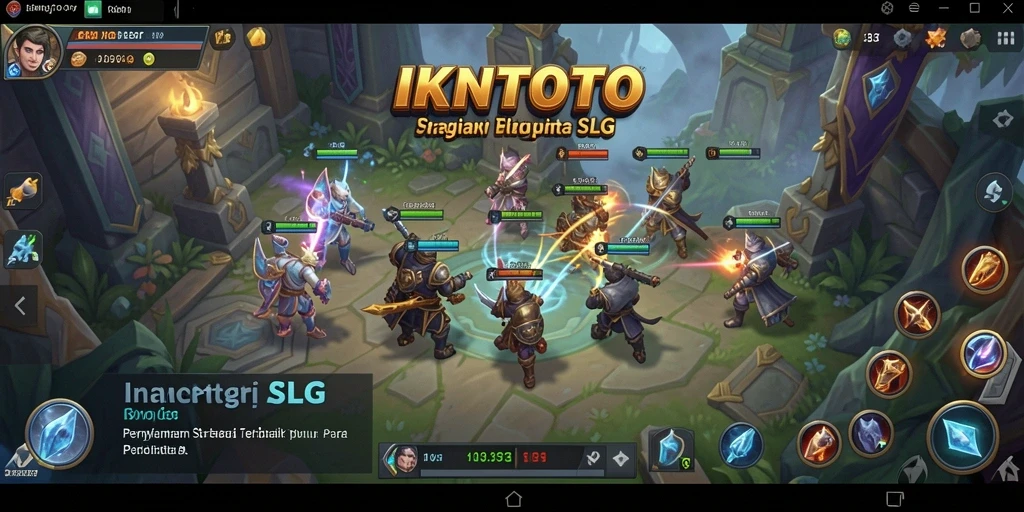 Screenshot gameplay menunjukkan pertempuran strategis di IKNTOTO.