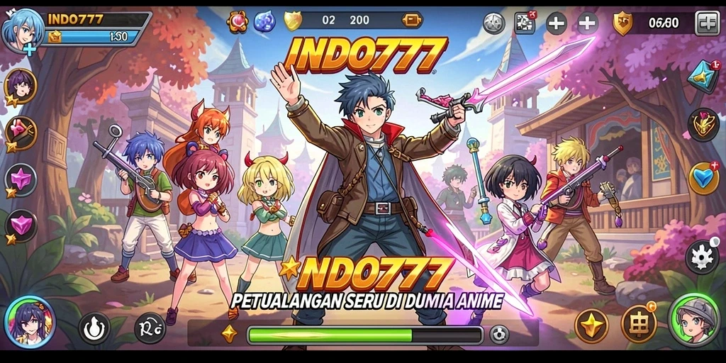 Tampilan gameplay seru dengan karakter anime menakjubkan.