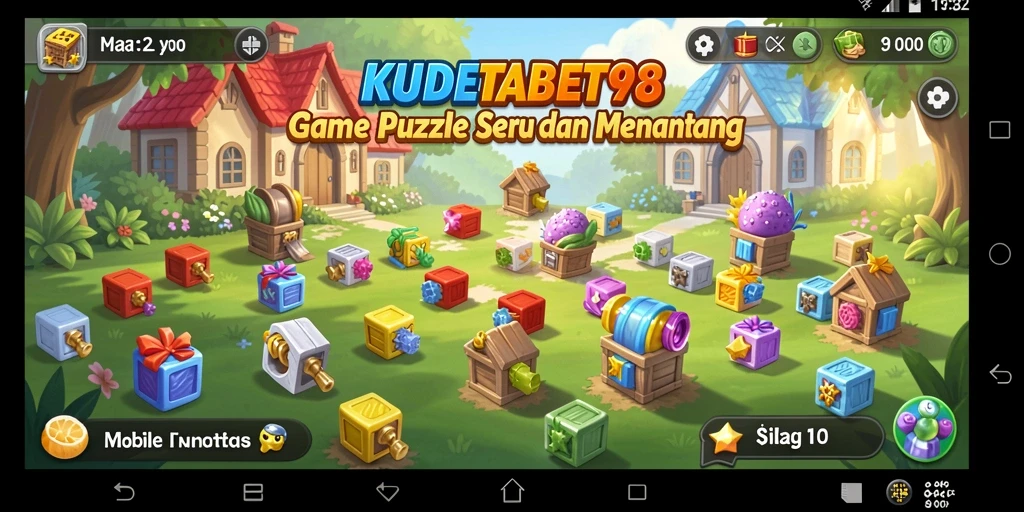 Tampilan gameplay puzzle yang seru dan menantang di KUDETABET98.