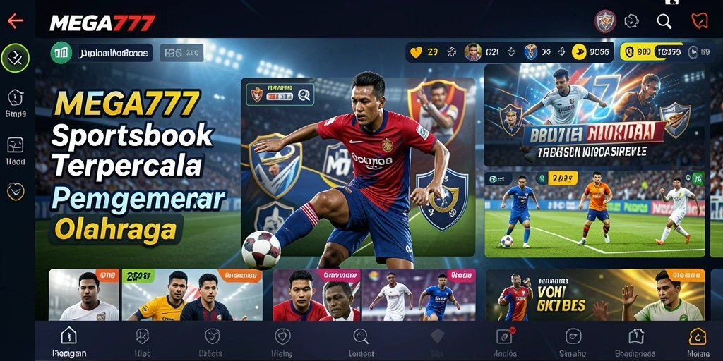 Tampilan utama MEGA777 dengan pilihan taruhan olahraga yang menarik.