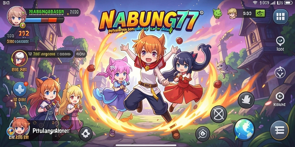 Tampilan gameplay menarik dan karakter anime yang beragam.