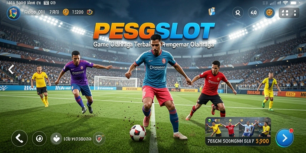 Tangkapan layar PESGSLOT menampilkan pertandingan olahraga yang mendebarkan dan interaktif.