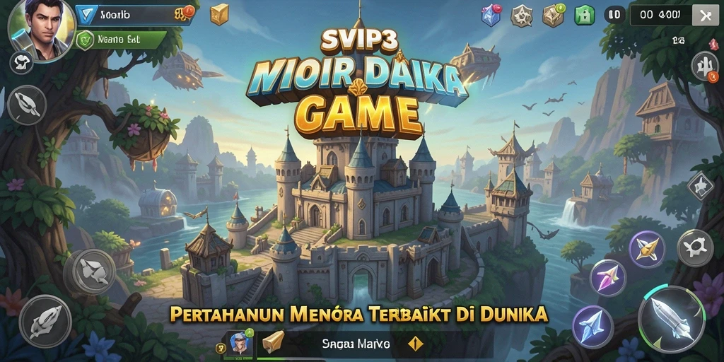 Screenshot gameplay SVIP3 menampilkan aksi menara melawan gelombang musuh.
