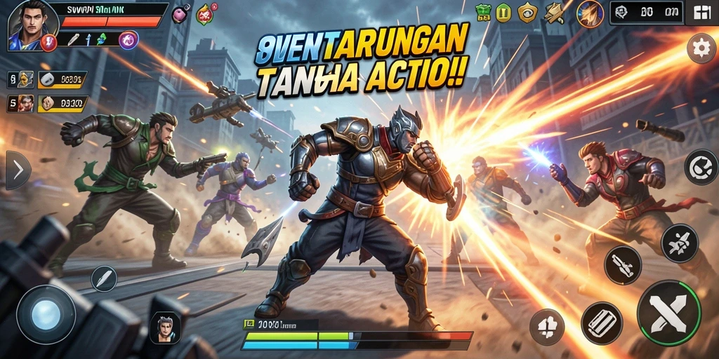 Gameplay mendebarkan SVIPWINS saat pertarungan berlangsung.