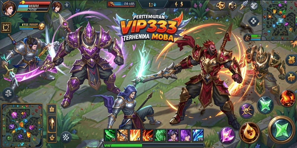 Tampilan seru pertempuran dalam game MOBA VIP333.