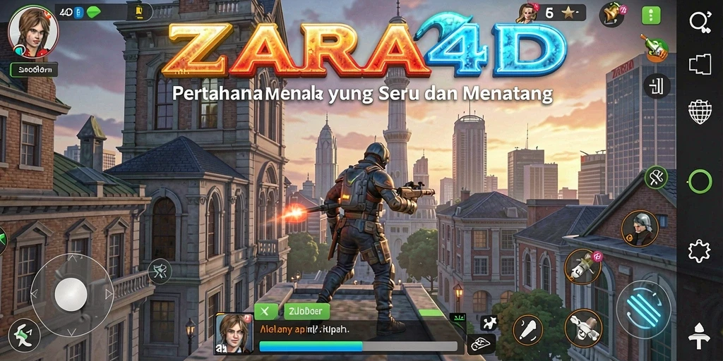 Tampilan gameplay ZARA4D yang menampilkan pertahanan menara yang epik.